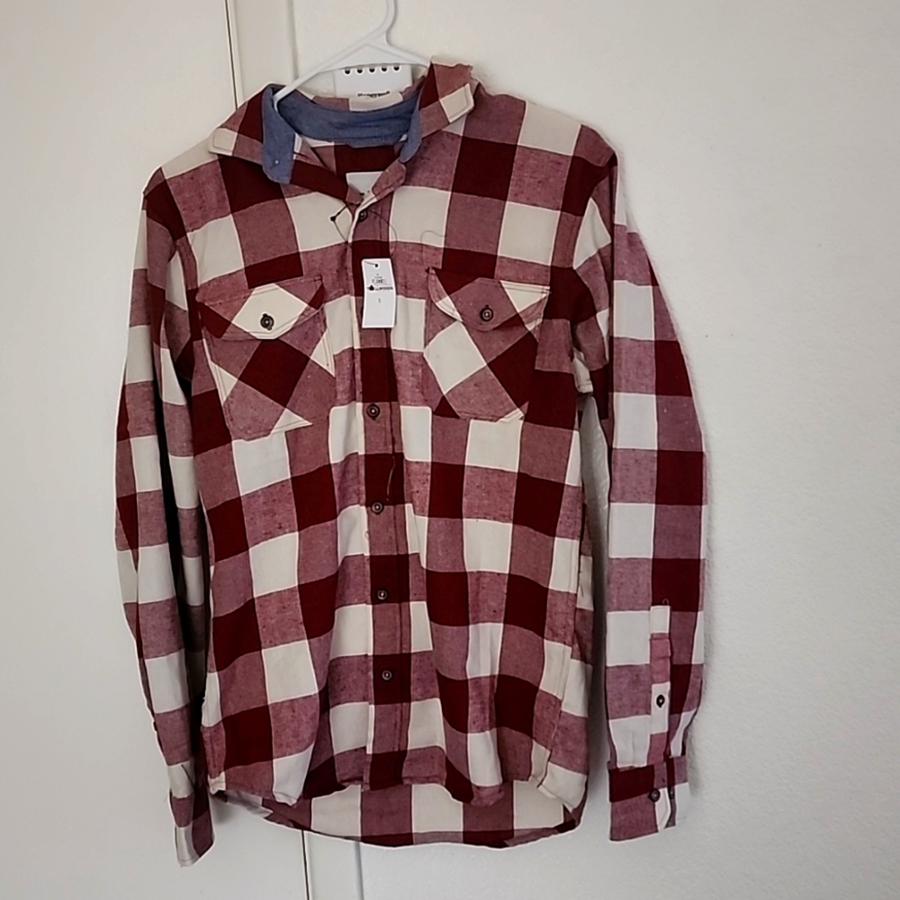 Red and white filmore flannel, designed by Tallwoods